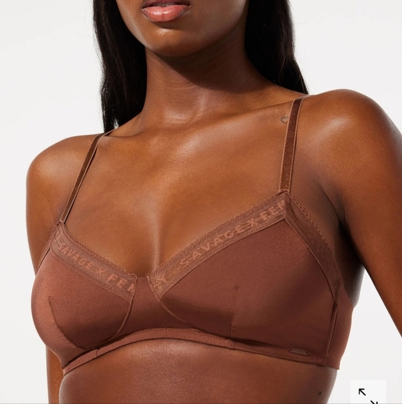 NWT Savage X Fenty NEW Microfiber Logo-Trim Unlined Bralette Size small - Picture 1 of 5